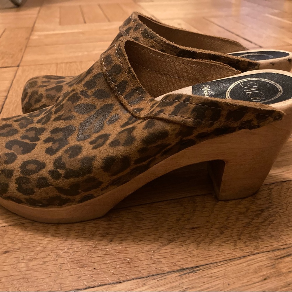 No. 6 Leopard Print Suede Clogs - image 4